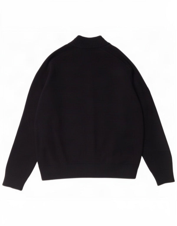 Navigare Mens Cardigan Sweater Large Navy Blue Virgin Wool