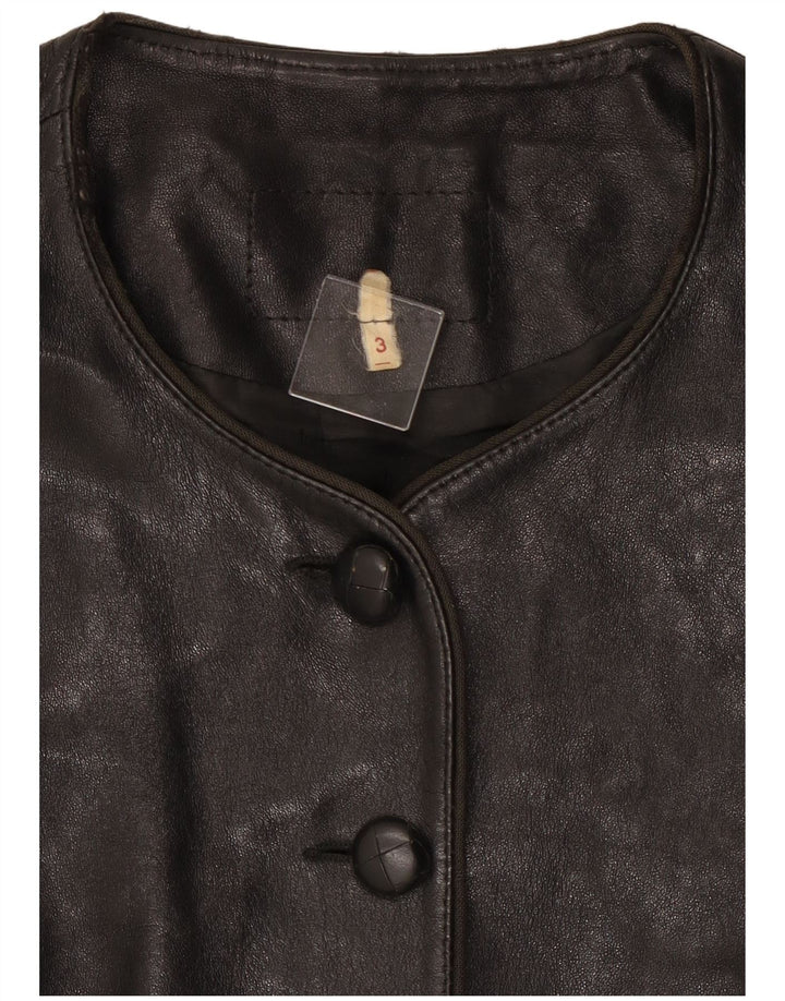 Vintage Womens Leather Jacket UK 12 Medium Black
