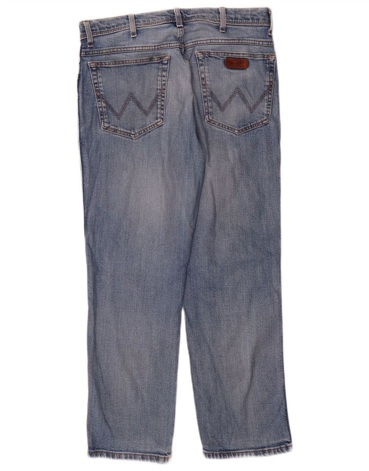 Wrangler Mens Regular Fit Straight Jeans W34 L30 Blue Cotton