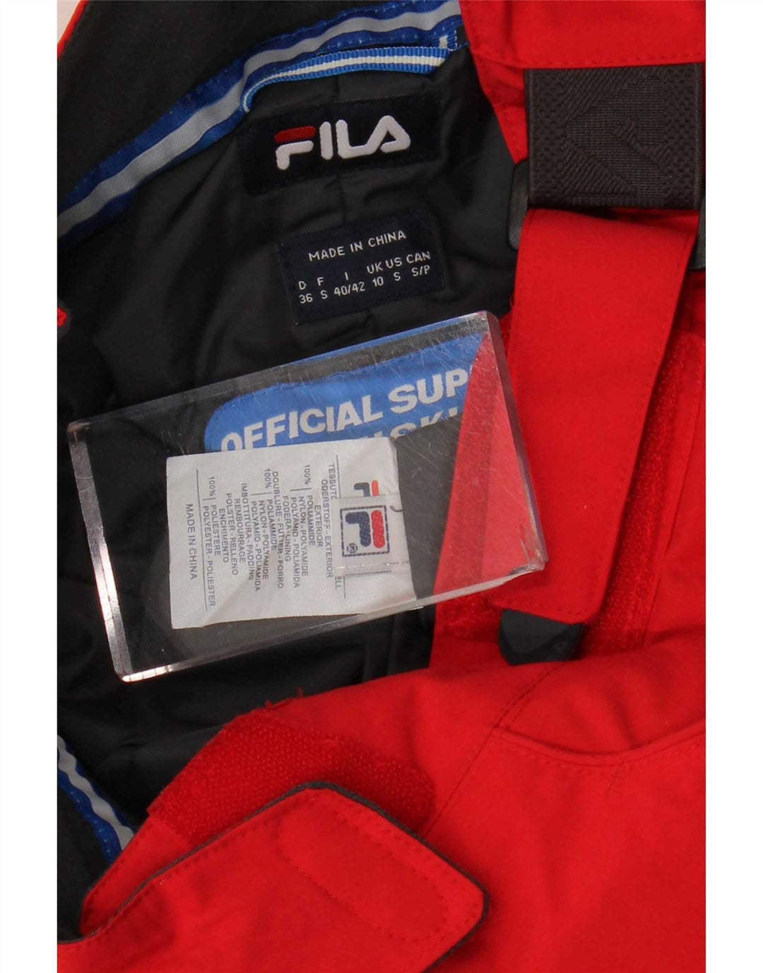 Fila Womens Ski Trousers UK 10 Small Red Polyamide