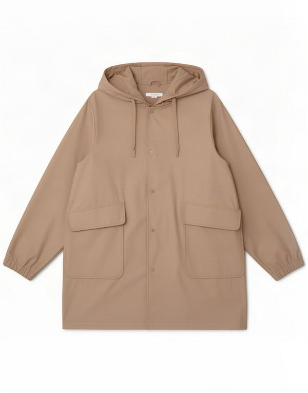 Zara Womens Hooded Parka Jacket UK 18 XL Beige Polyester