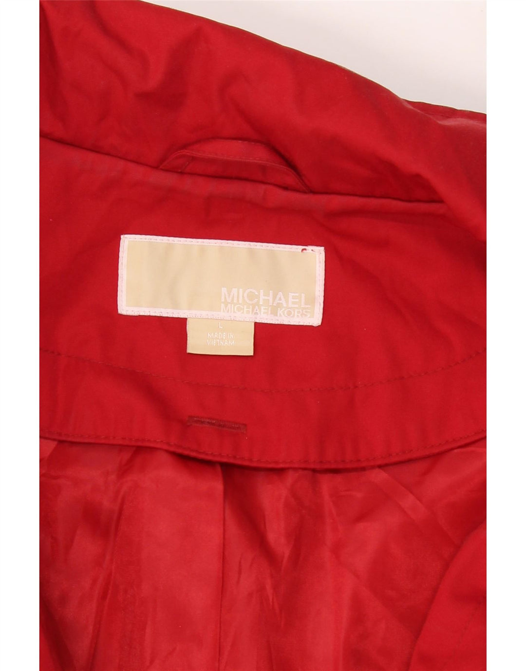 MICHAEL KORS Womens Trench Coat UK 16 Large Red Cotton Vintage Michael Kors and Second-Hand Michael Kors from Messina Hembry 