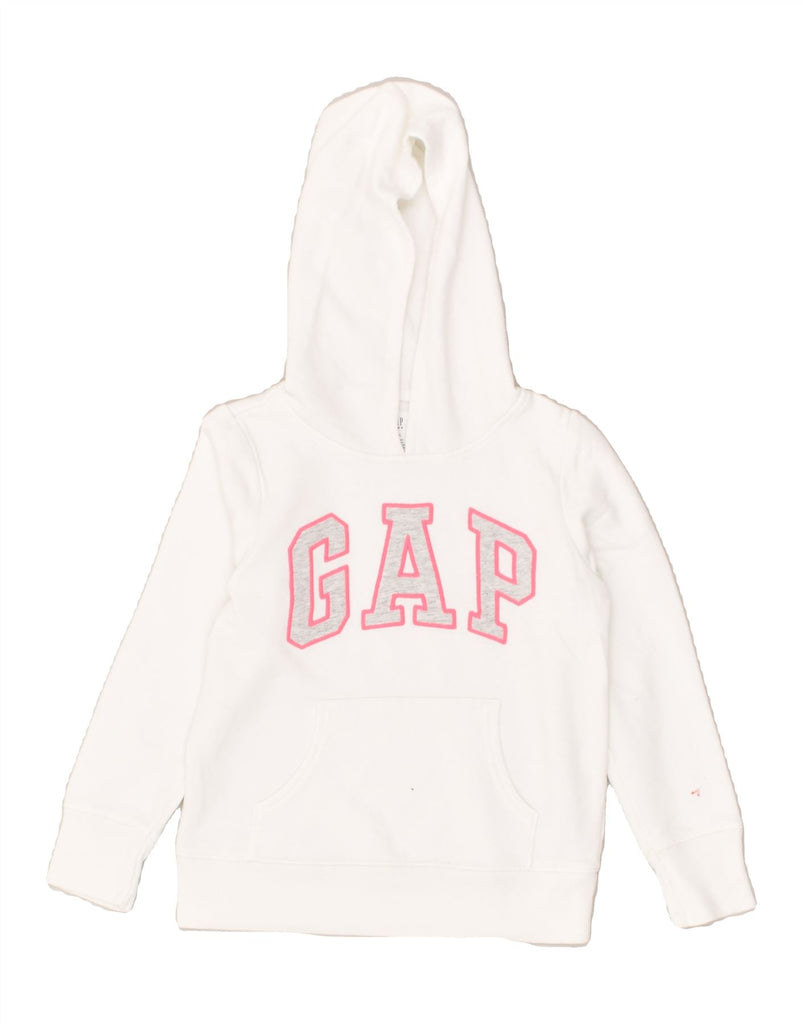 GAP Girls Graphic Hoodie Jumper 6-7 Years Small White Cotton | Vintage Gap | Thrift | Second-Hand Gap | Used Clothing | Messina Hembry 