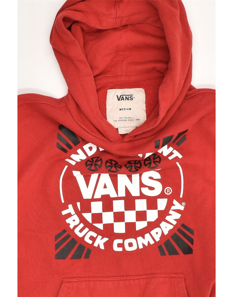 VANS Womens Graphic Hoodie Jumper UK 14 Medium Red Cotton | Vintage Vans | Thrift | Second-Hand Vans | Used Clothing | Messina Hembry 