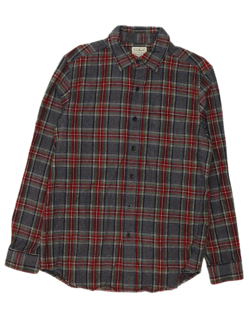 L.L.BEAN Mens Checked  Traditional Fit Flannel Shirt Small Grey Check Vintage L.L.Bean and Second-Hand L.L.Bean from Messina Hembry 