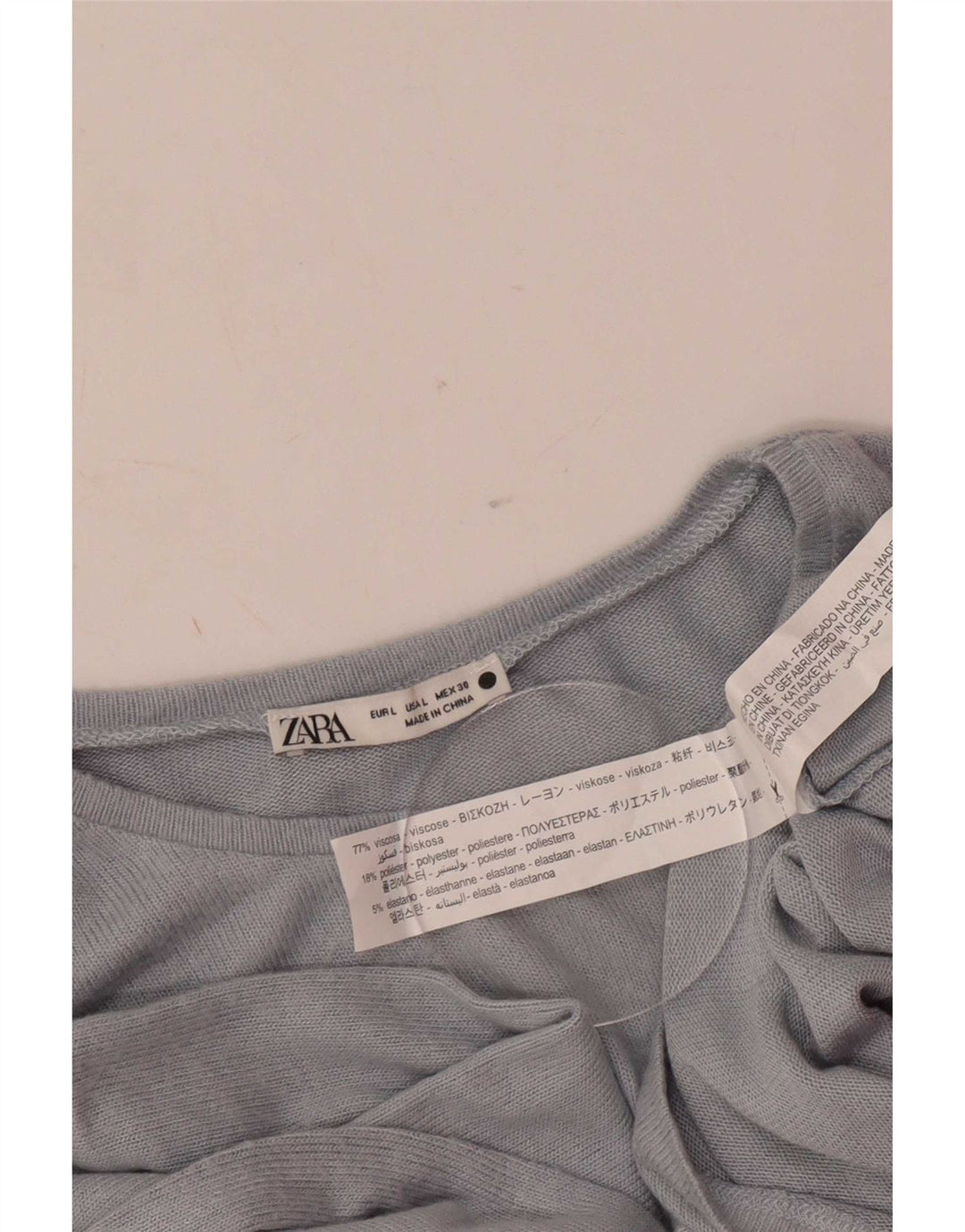 Zara Womens Top Long Sleeve UK 14 Large Grey Viscose
