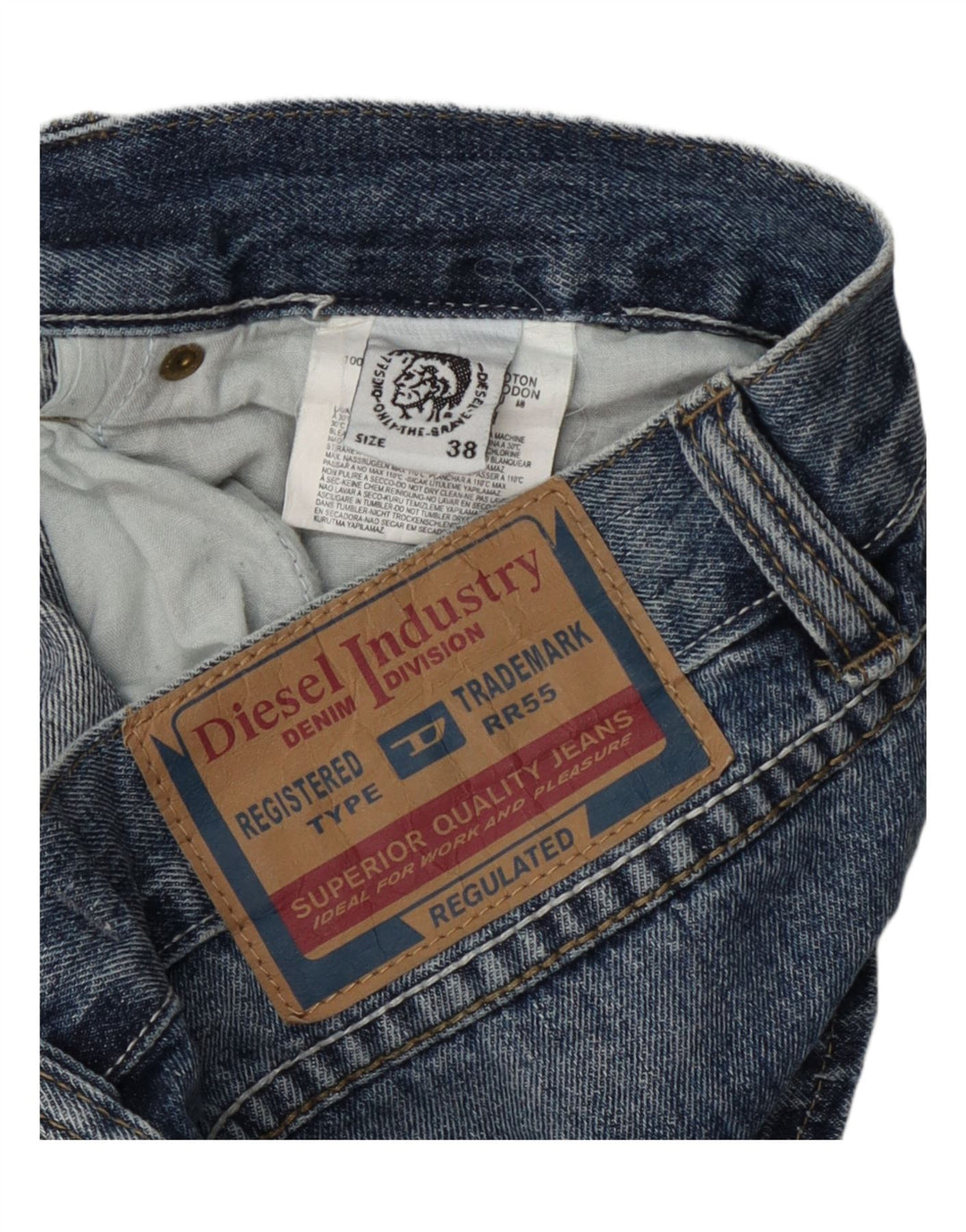 Diesel Mens Distressed Denim Shorts W38 XL Blue Cotton