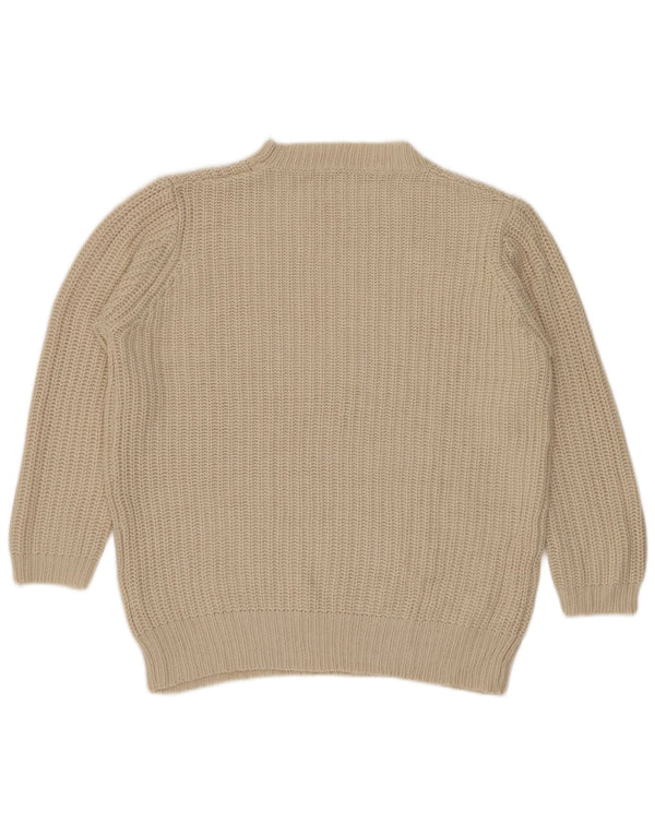 Zara Womens Turtle Neck Jumper Sweater UK 16 Large Beige Acrylic