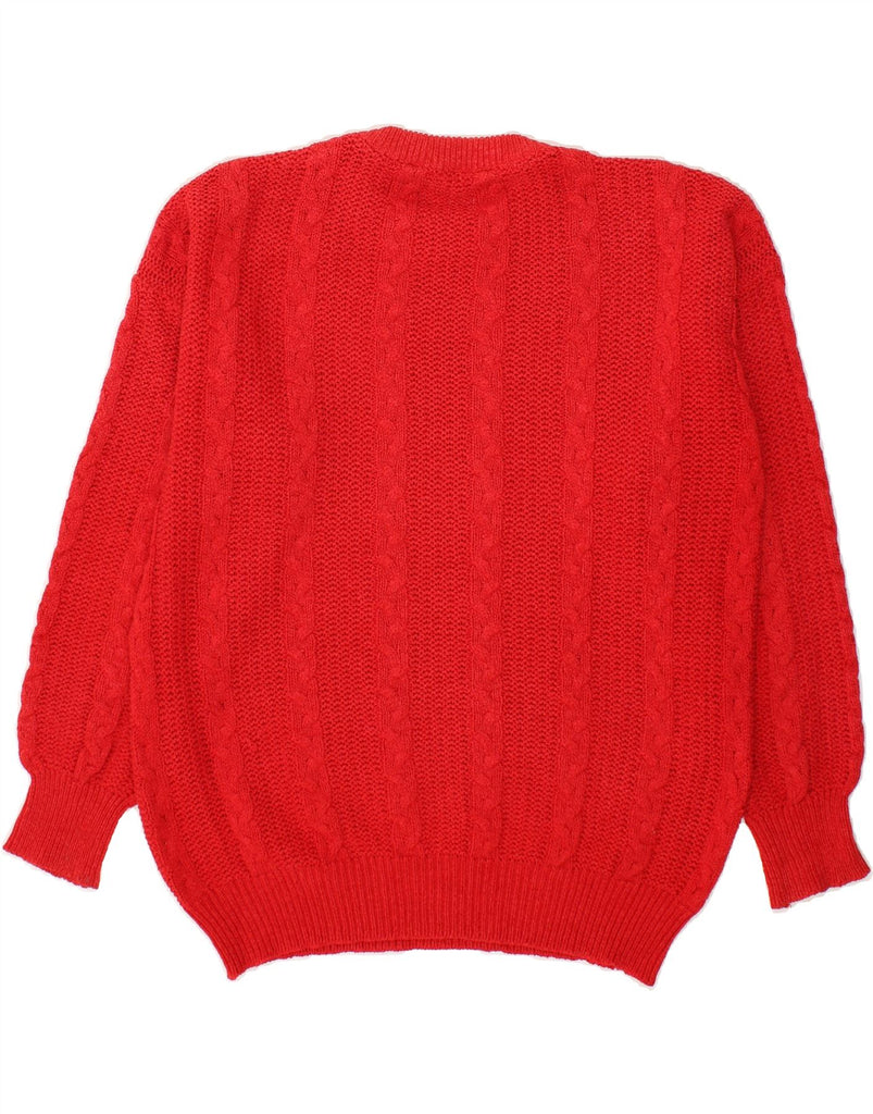 VINTAGE Womens Crew Neck Jumper Sweater UK 16 Large Red Cotton Vintage Vintage and Second-Hand Vintage from Messina Hembry 