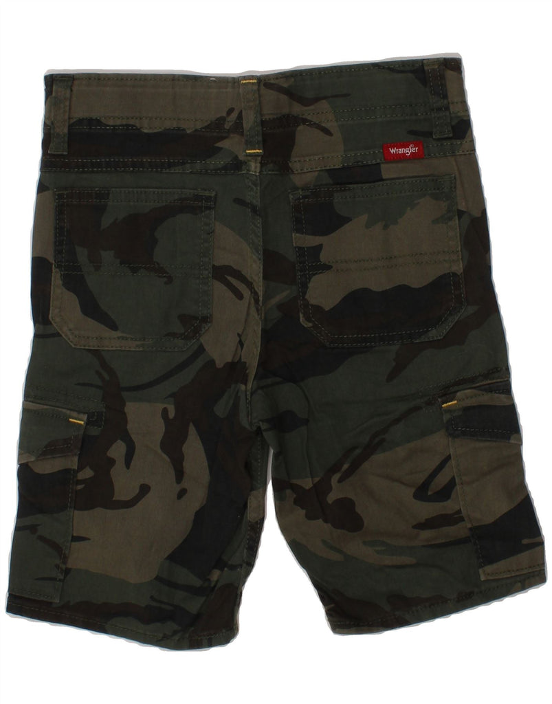 WRANGLER Boys Cargo Shorts 7-8 Years W24 Khaki Camouflage Vintage Wrangler and Second-Hand Wrangler from Messina Hembry 