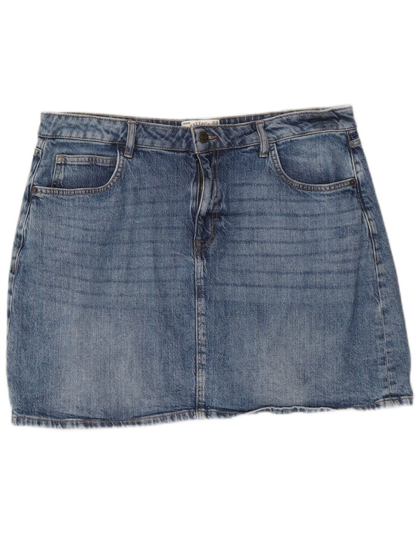 Fat Face Womens Denim Skirt UK 16 Large W38 Blue Cotton