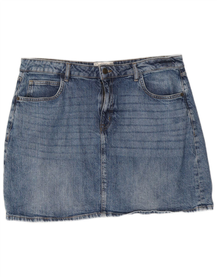 Fat Face Womens Denim Skirt UK 16 Large W38 Blue Cotton