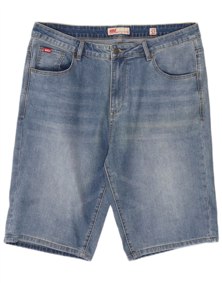 Rifle Mens Denim Shorts IT 52 XL W38  Blue Cotton