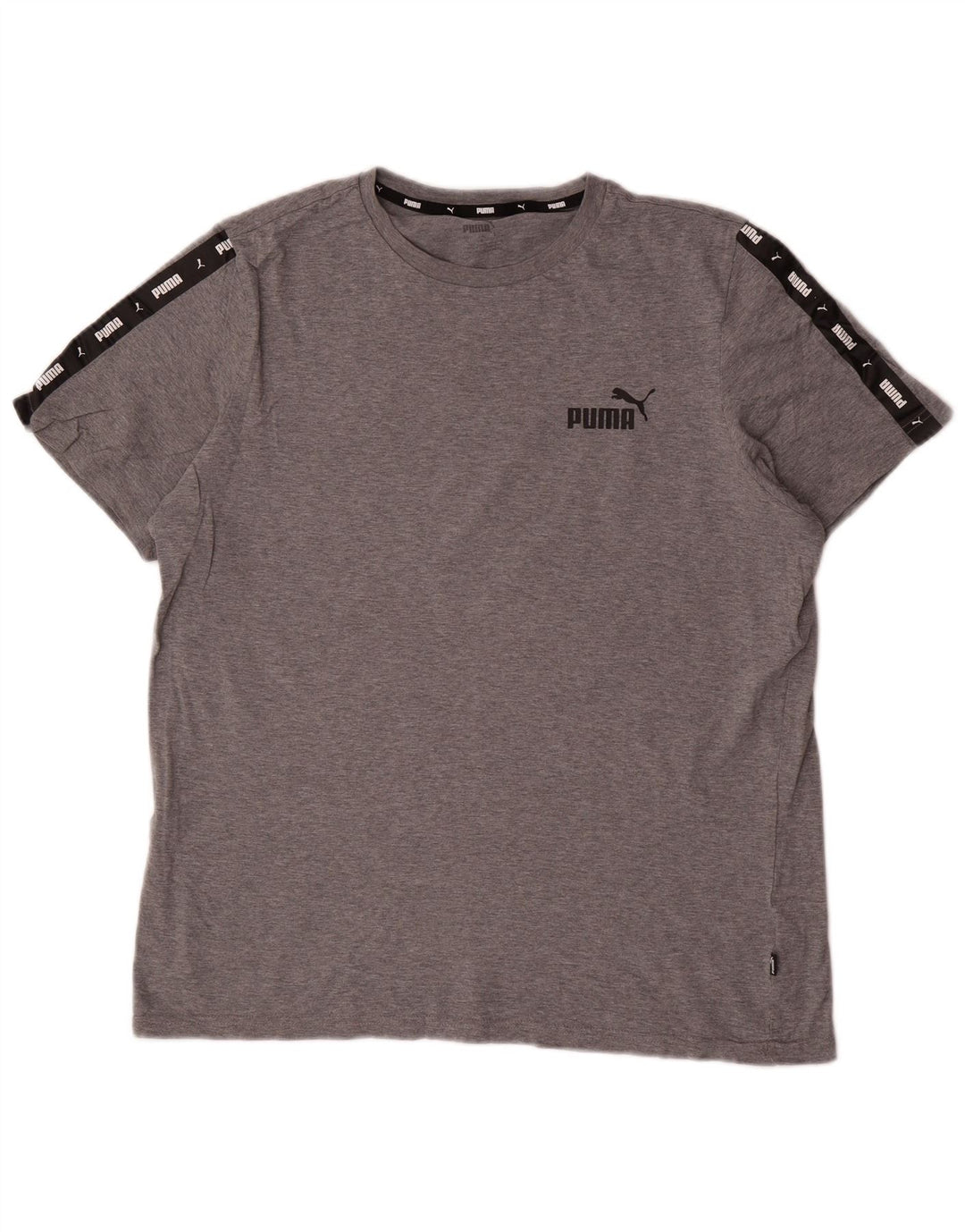 Puma Mens Graphic T-Shirt Top Large Grey Colourblock Cotton
