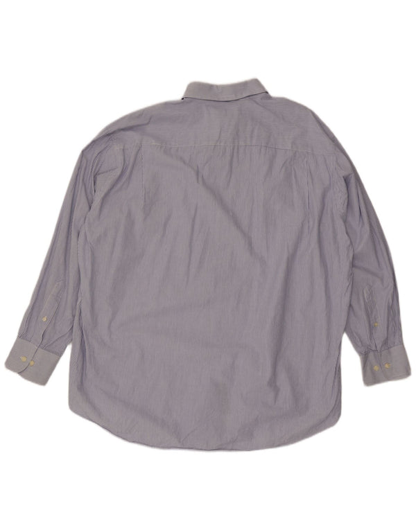 Nautica Mens Shirt Size 18 2XL Blue Pinstripe Cotton