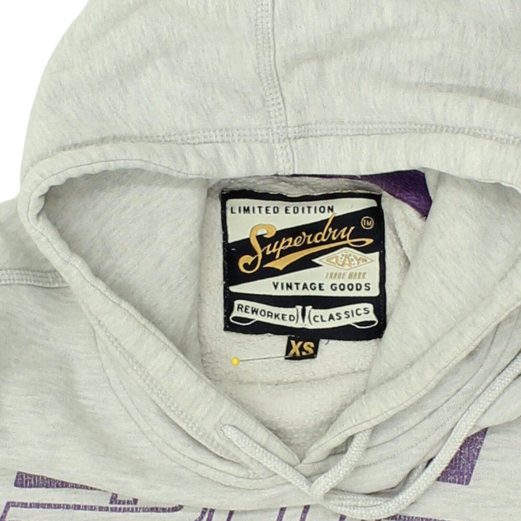 Superdry Mens Grey Pullover Logo Hoodie | Vintage Casual Designer Hoody VTG | Vintage Messina Hembry | Thrift | Second-Hand Messina Hembry | Used Clothing | Messina Hembry 