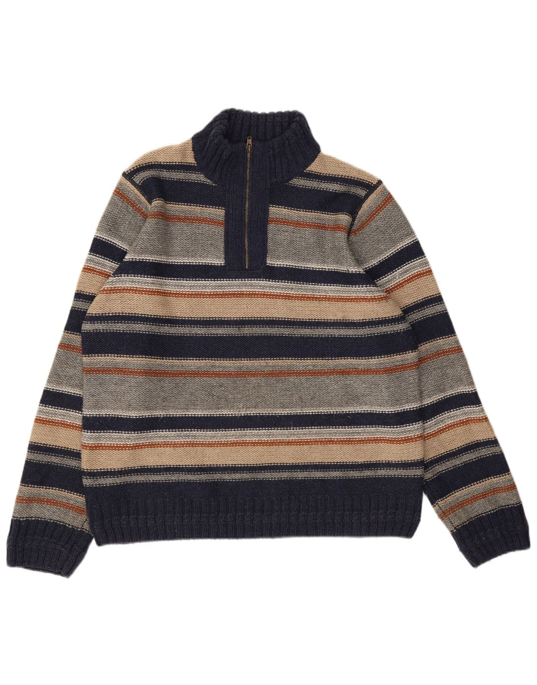 Marks & Spencer Mens North Coast Zip Neck Jumper Sweater Large Navy Blue