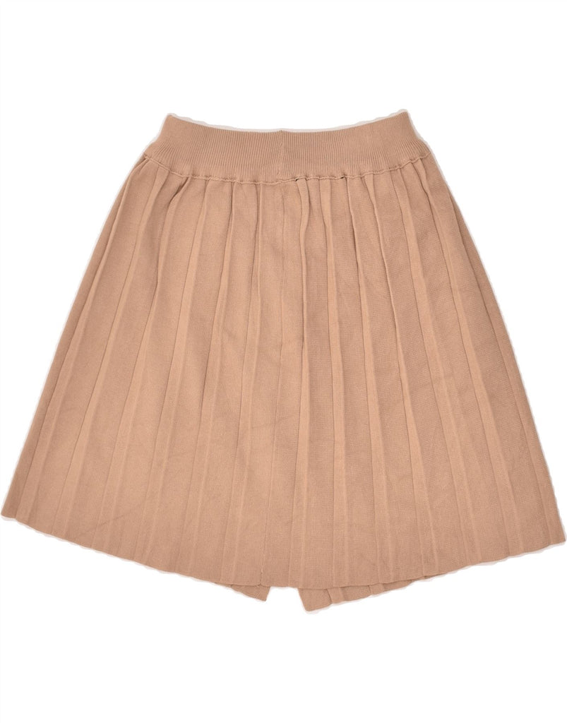 VINTAGE Womens Knit Pleated Skirt W26 Small  Beige | Vintage Vintage | Thrift | Second-Hand Vintage | Used Clothing | Messina Hembry 