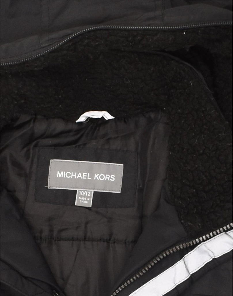 MICHAEL KORS Boys Hooded Padded Jacket 10-11 Years Black Polyester | Vintage Michael Kors | Thrift | Second-Hand Michael Kors | Used Clothing | Messina Hembry 