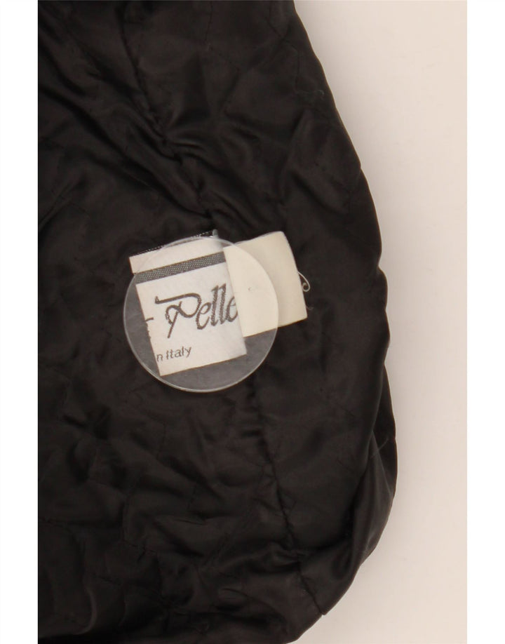 Vintage Mens Leather Jacket IT 52 XL Black Leather