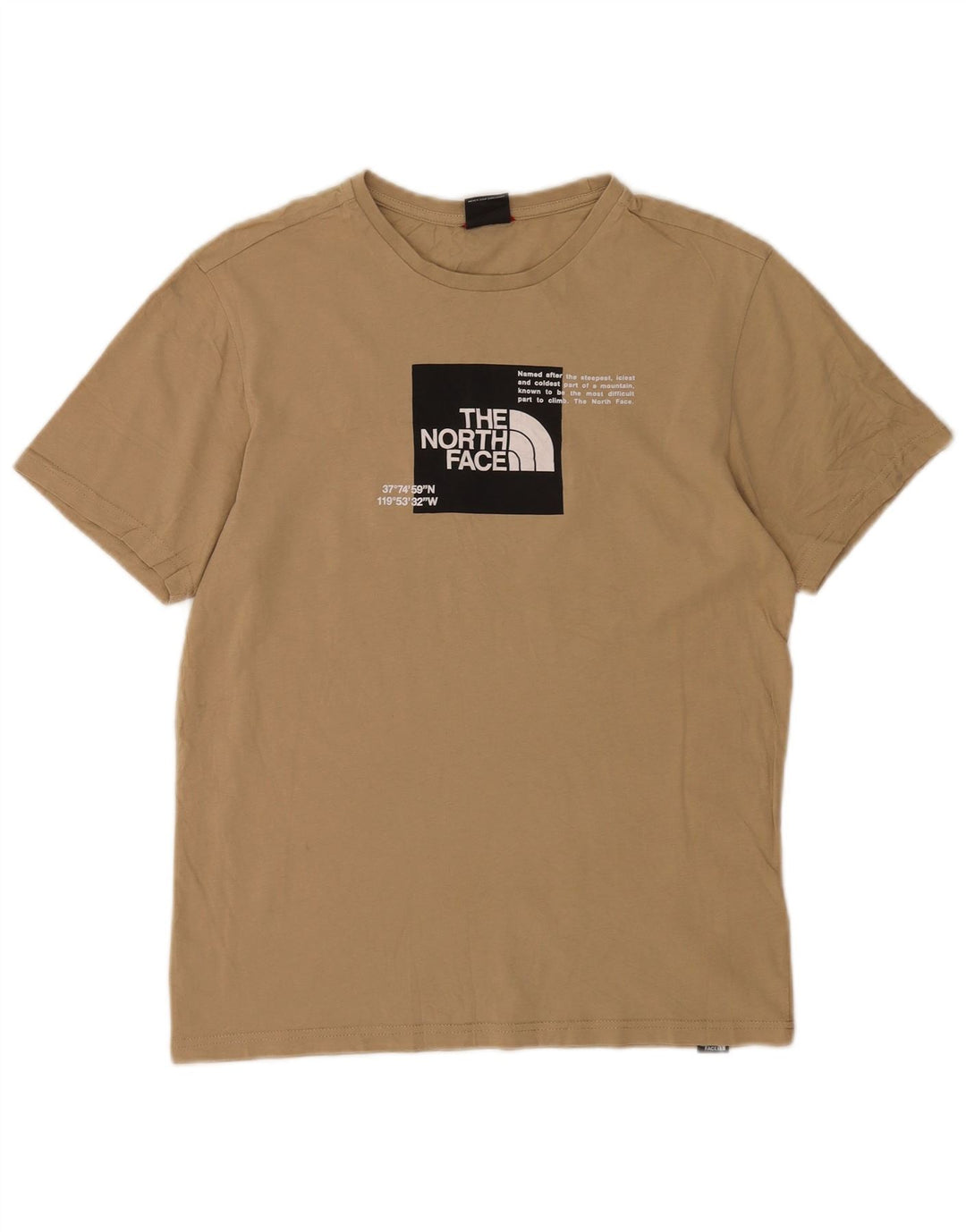 The North Face Mens Graphic T-Shirt Top Small Brown Cotton