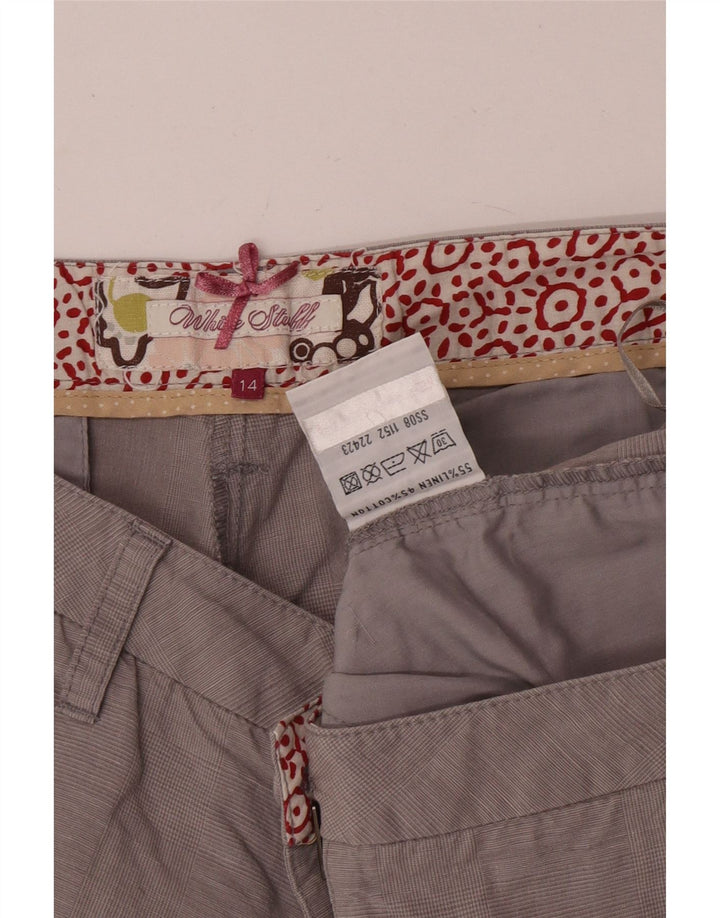 WHITE STUFF Womens Chino Shorts UK 14 Large W32 Grey Linen