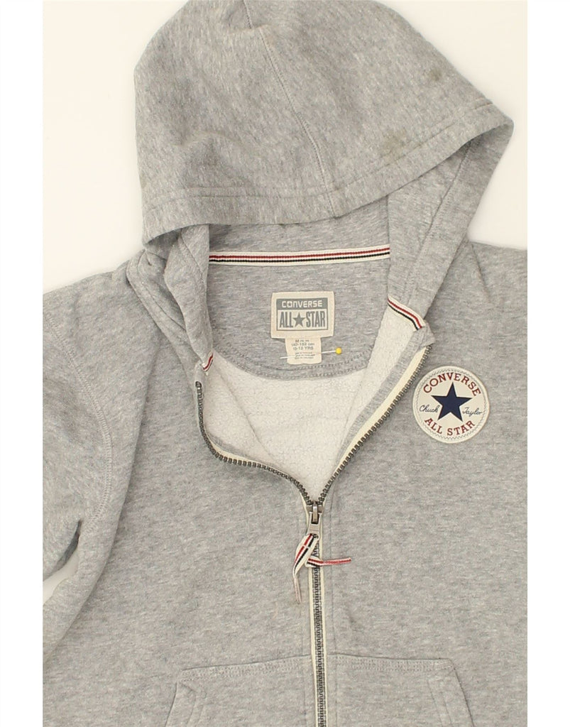 CONVERSE Boys Zip Hoodie Sweater 10-11 Years Medium Grey Cotton | Vintage Converse | Thrift | Second-Hand Converse | Used Clothing | Messina Hembry 