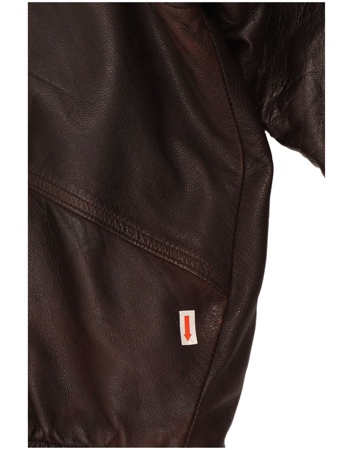 Milan Mens Leather Jacket UK 40 Large Brown