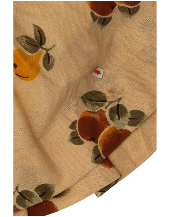 VINTAGE Womens Abstract Pattern Pleated A-Line Skirt W24 XS Beige