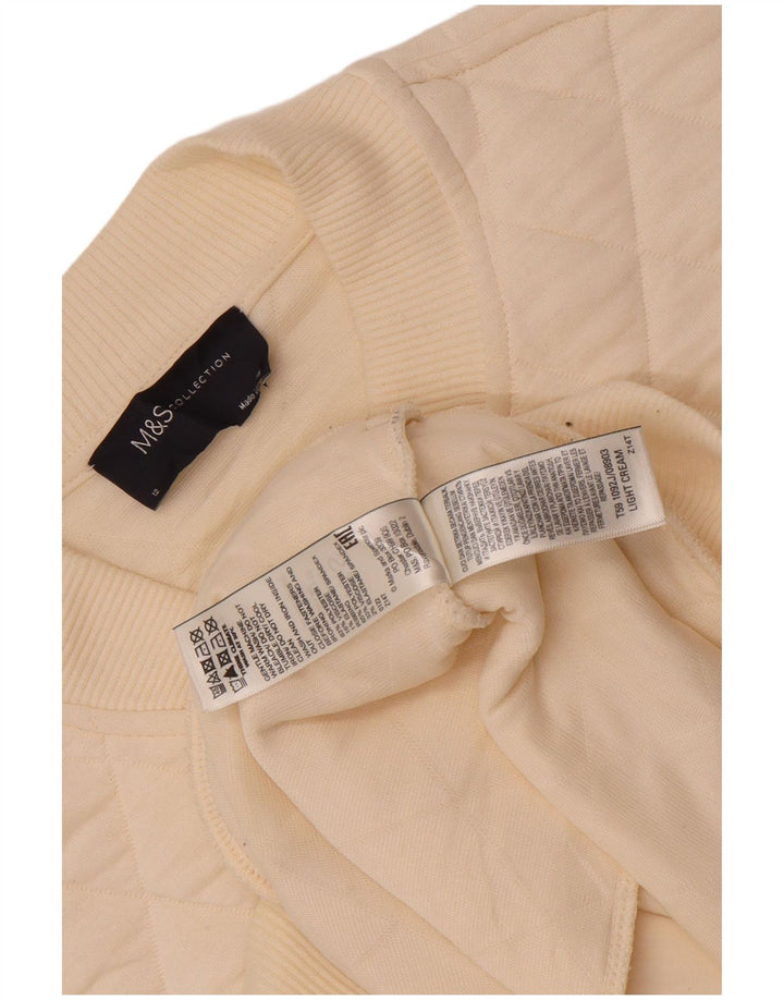 Marks & Spencer Womens Oversized Quilted Jacket UK 12 Medium Off White