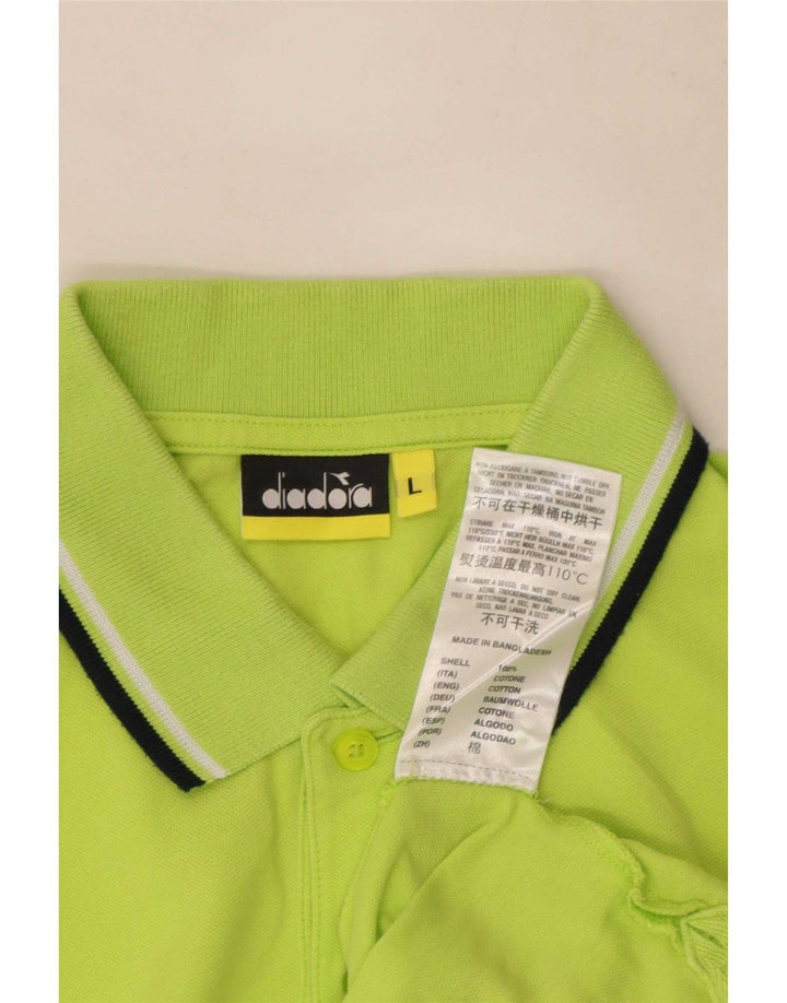 Diadora Mens Polo Shirt Large Green Cotton