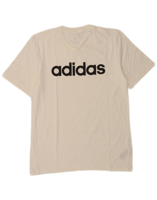 Adidas Mens Graphic T-Shirt Top Small White Cotton