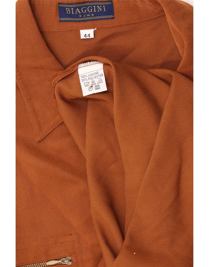 Biaggini Womens Overshirt Shirt UK 14 Medium Brown Viscose