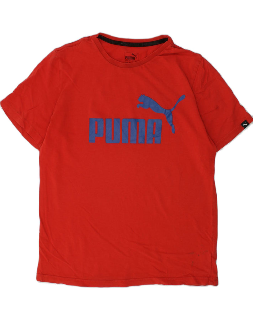 PUMA Boys Graphic T-Shirt Top 13-14 Years Red Cotton | Vintage Puma | Thrift | Second-Hand Puma | Used Clothing | Messina Hembry 