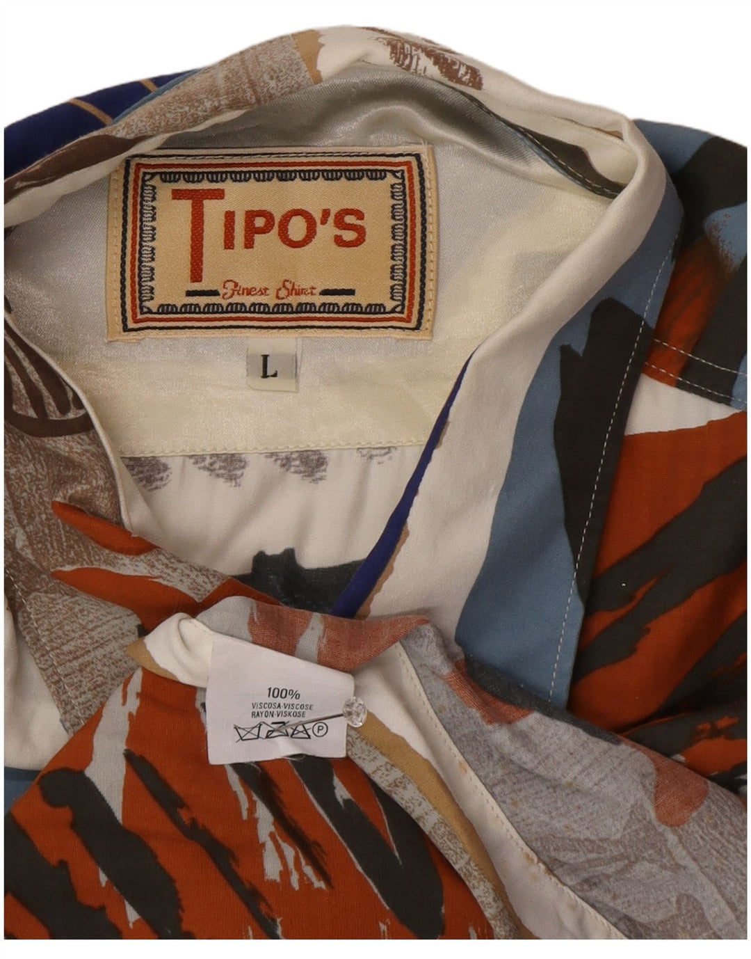 Tipo' S Mens Abstract Pattern Shirt Large Multicoloured Viscose