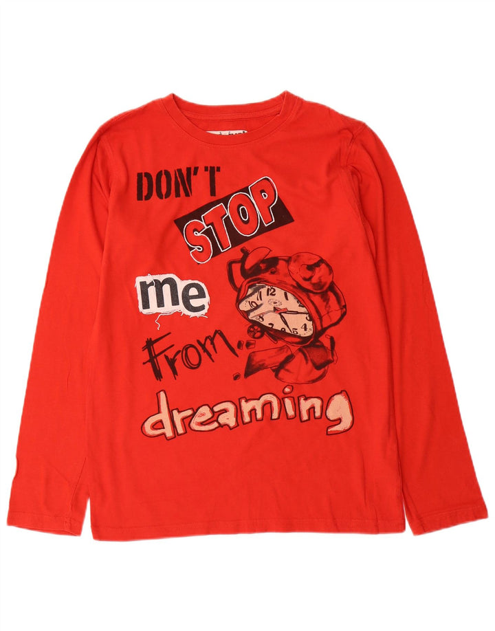 Desigual Boys Graphic Top Long Sleeve 13-14 Years Red Cotton