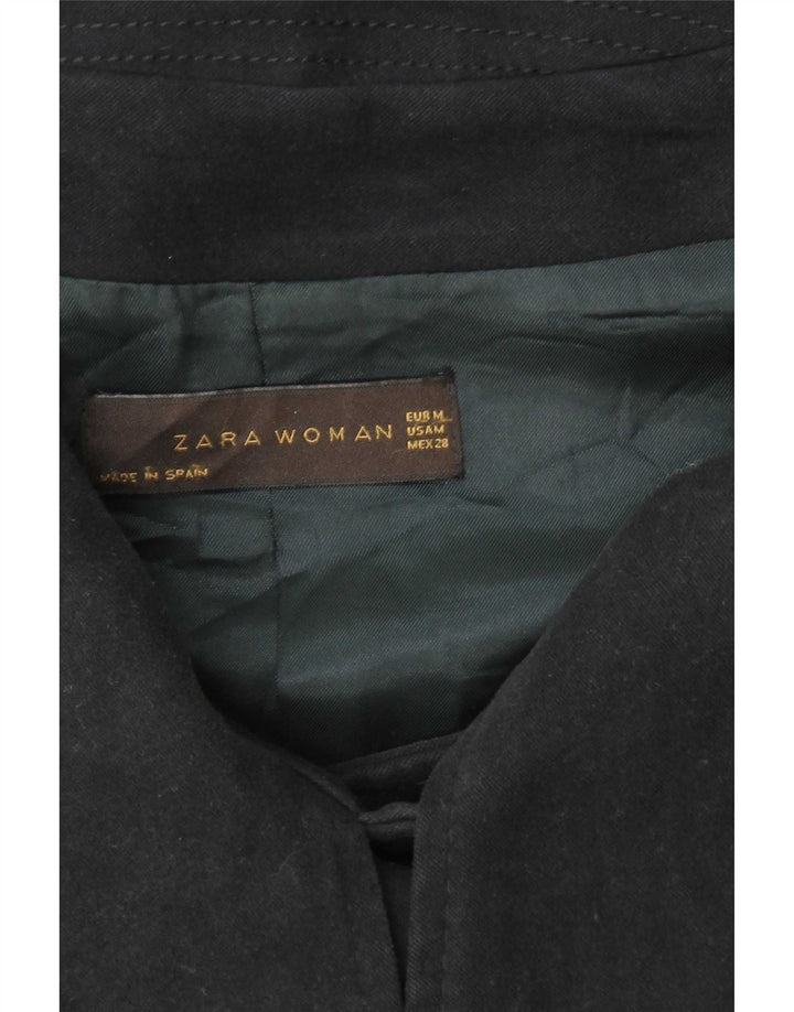 Zara Womens 2 Button Blazer Jacket UK 14 Medium Black