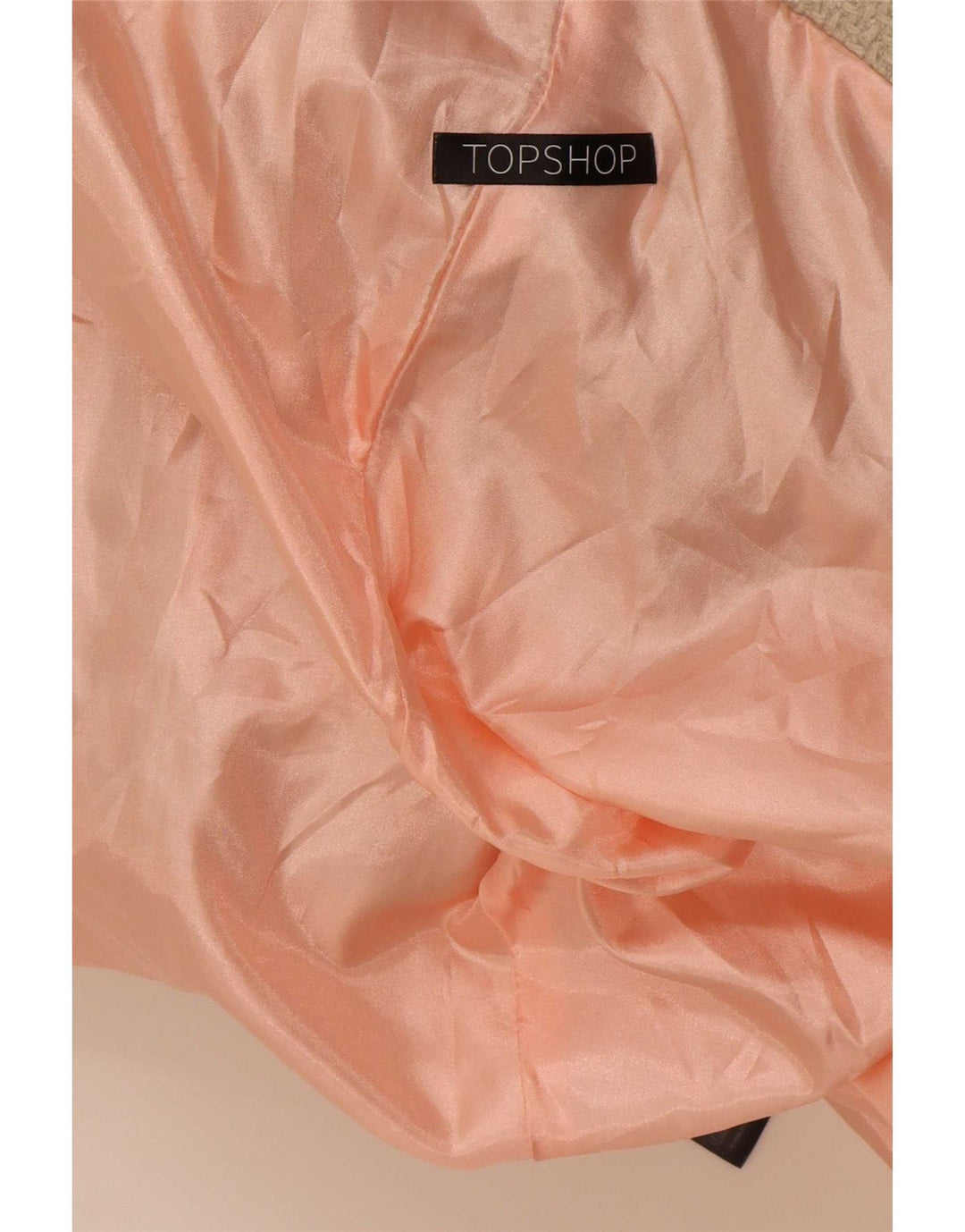 Topshop Womens Overcoat UK 12 Medium Beige Colourblock Polyester