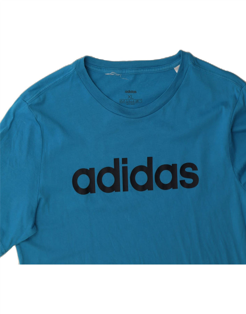 ADIDAS Boys Graphic T-Shirt Top 15-16 Years XL Blue Cotton Vintage Adidas and Second-Hand Adidas from Messina Hembry 