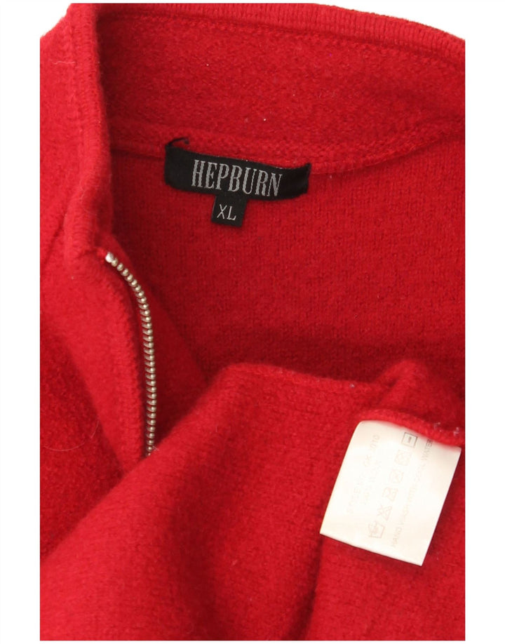 Hepburn Womens Cardigan Sweater UK 18 XL Red Wool