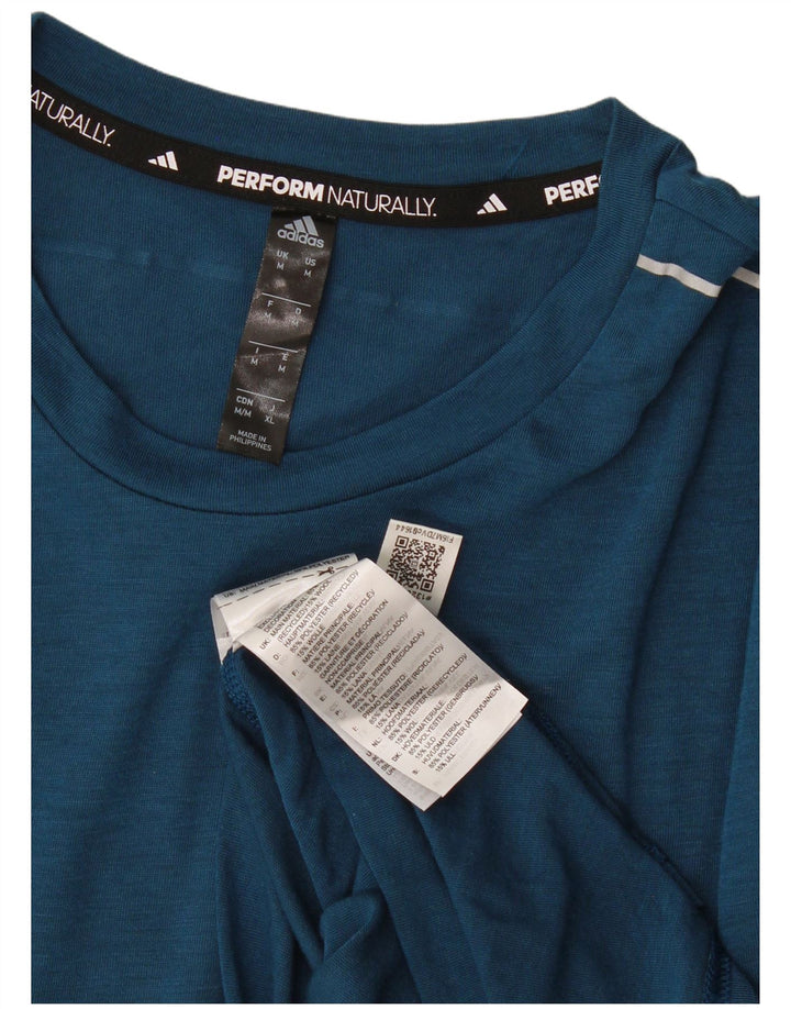 Adidas Mens Aeroready T-Shirt Top Medium Blue Polyester