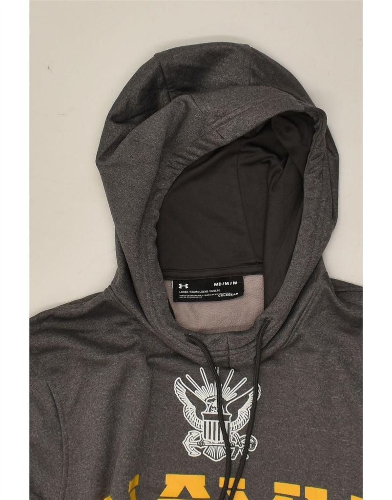 UNDER ARMOUR Mens Graphic Hoodie Jumper Medium Grey Polyester | Vintage Under Armour | Thrift | Second-Hand Under Armour | Used Clothing | Messina Hembry 