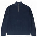 Marks & Spencer Mens Zip Neck Jumper Sweater 3XL Navy Blue Polyester