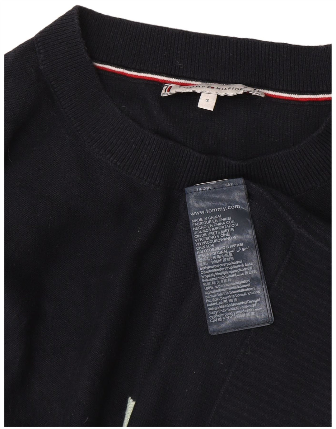 Tommy Hilfiger Womens Boat Neck Jumper Sweater UK 10 Small Navy Blue