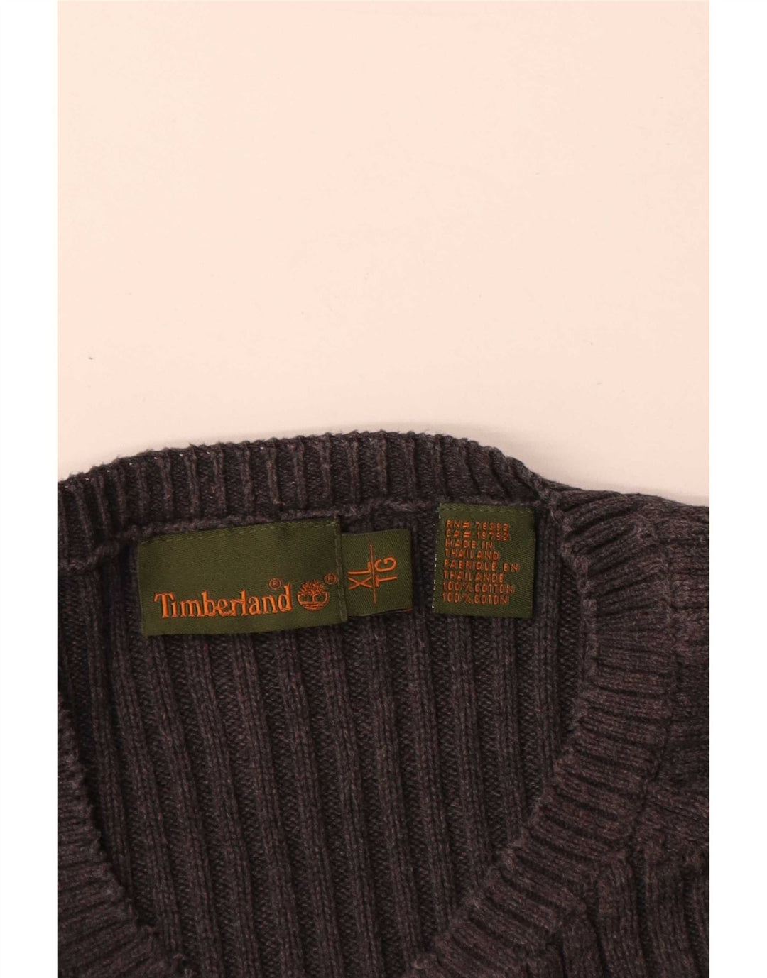 Timberland Mens Boat Neck Jumper Sweater XL Grey Cotton