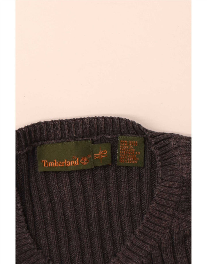 Timberland Mens Boat Neck Jumper Sweater XL Grey Cotton
