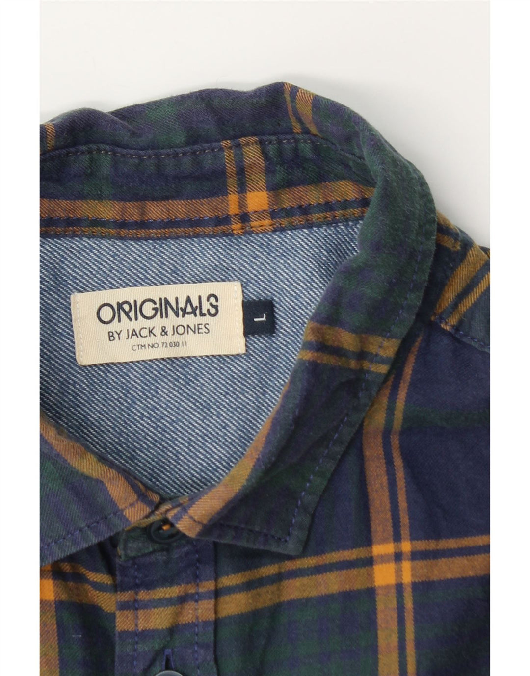 Jack & Jones Mens Flannel Shirt Large Navy Blue Check