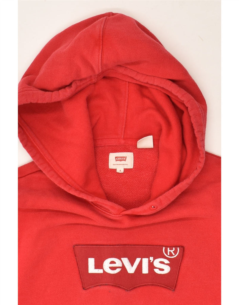 LEVI'S Mens Graphic Hoodie Jumper Small Red Cotton | Vintage Levi's | Thrift | Second-Hand Levi's | Used Clothing | Messina Hembry 