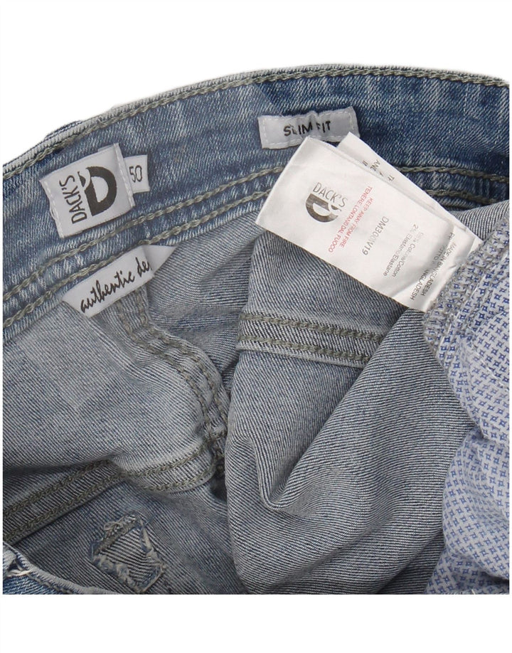 DACK'S Mens Slim Jeans IT 50 Large W34 L31 Blue Cotton