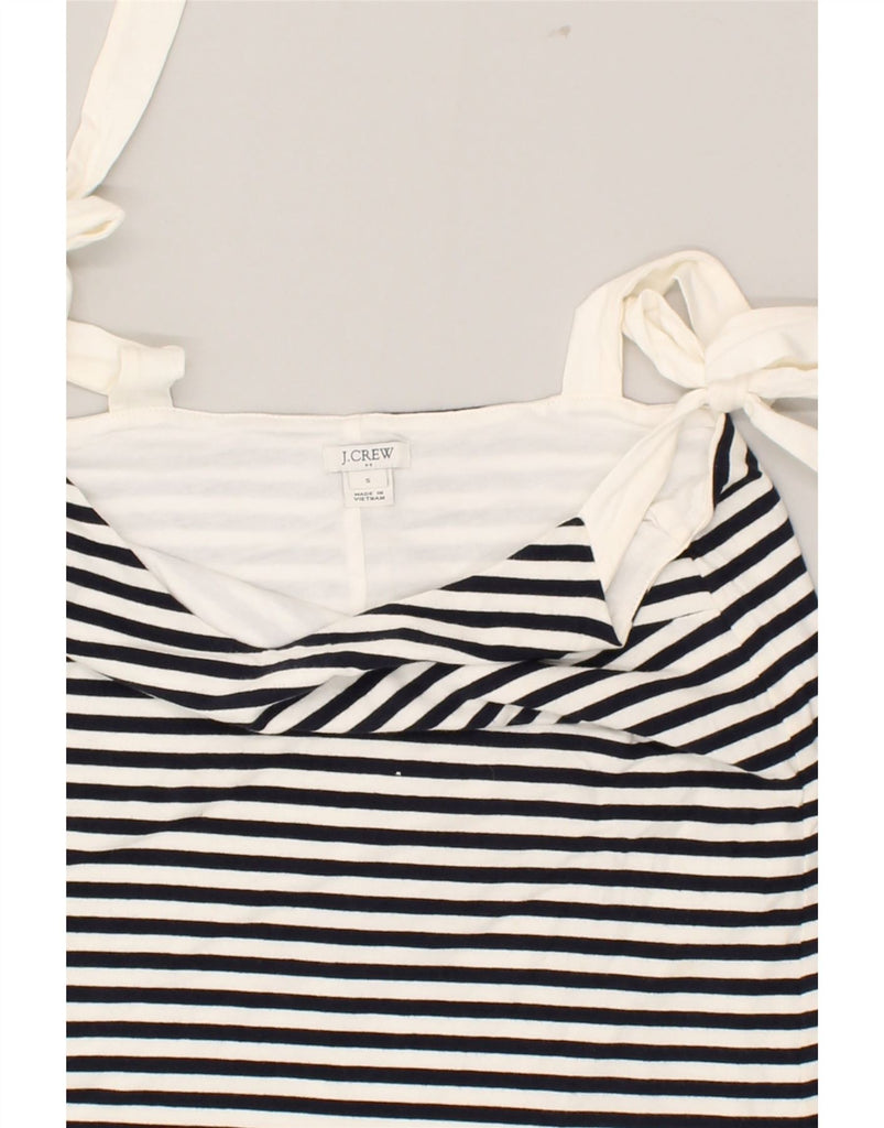 J. CREW Womens Cami Top UK 10 Small Navy Blue Striped Cotton | Vintage J. Crew | Thrift | Second-Hand J. Crew | Used Clothing | Messina Hembry 